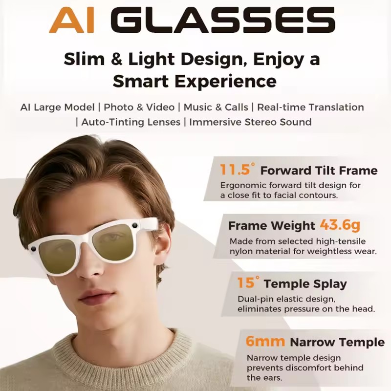 New 800W 4k HD Camera Smart Gl - Smart Glasses Lens review and price