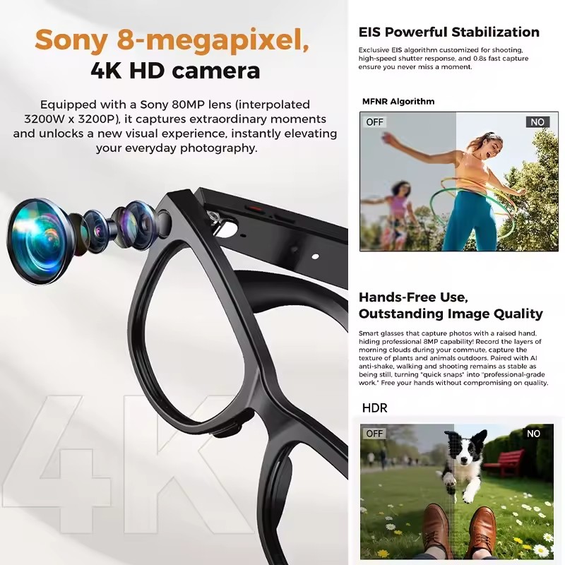 New 800W 4k HD Camera Smart Gl - Smart Glasses Lens review and price